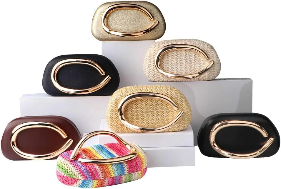 Acrylic Clutch Purse for Women Classic Round Acrylic Evening Handbag Vintage Metal Handlebars Bag for Wedding Party Prom