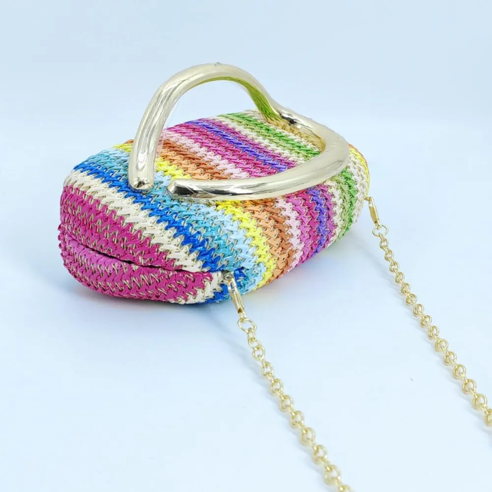 Acrylic Clutch Purse for Women Classic Round Acrylic Evening Handbag Vintage Metal Handlebars Bag for Wedding Party Prom
