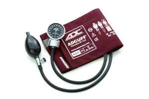 ADC Diagnostix 700 Premium Professional Pocket Aneroid Sphygmomanometer with Adcuff Nylon Blood Pressure Cuff, Adult, Burgundy