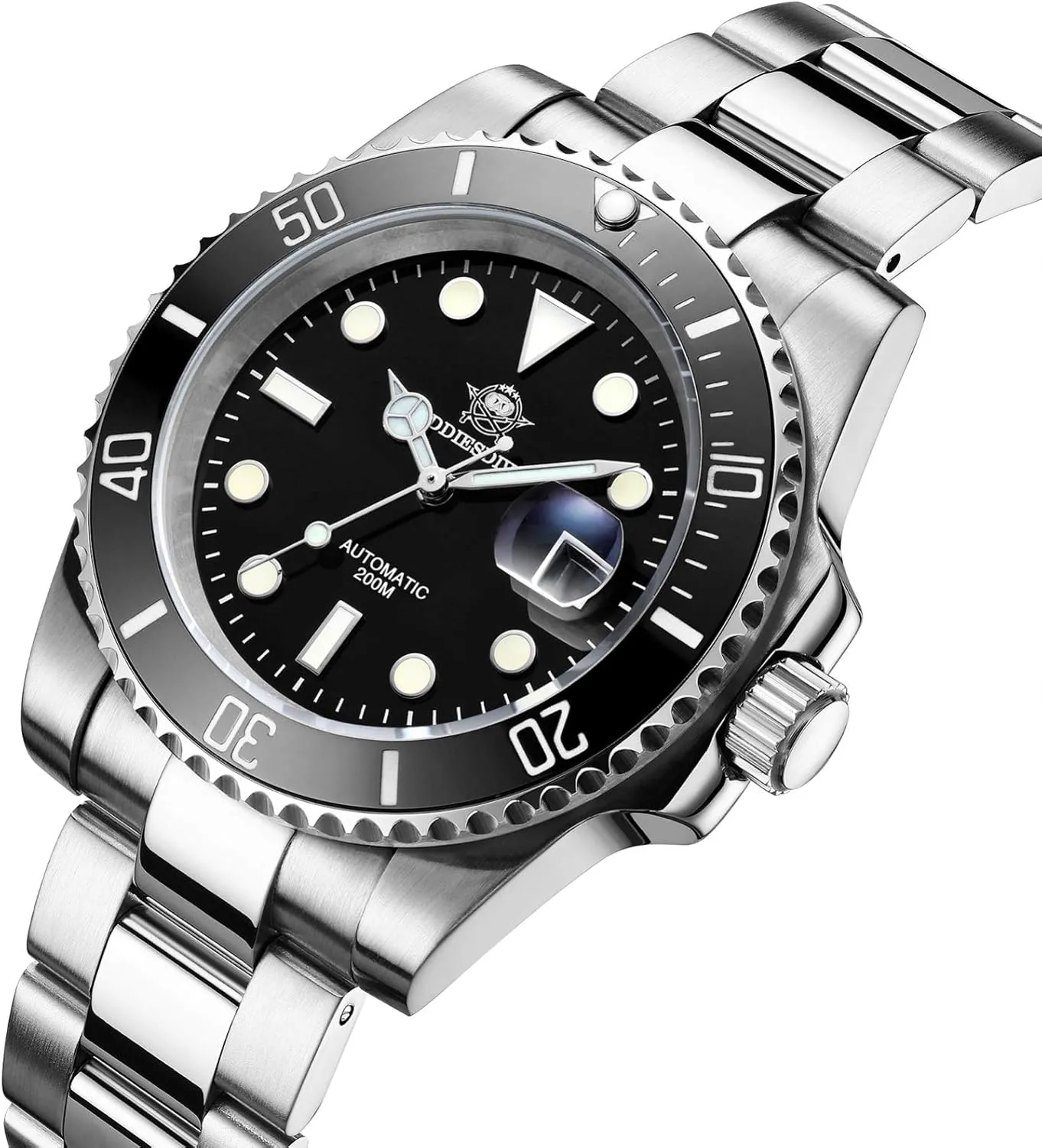 ADDIESDIVE Automatic Dive Watch for Men Steel Band Waterproof Diver 200 M Japan NH35A Movement