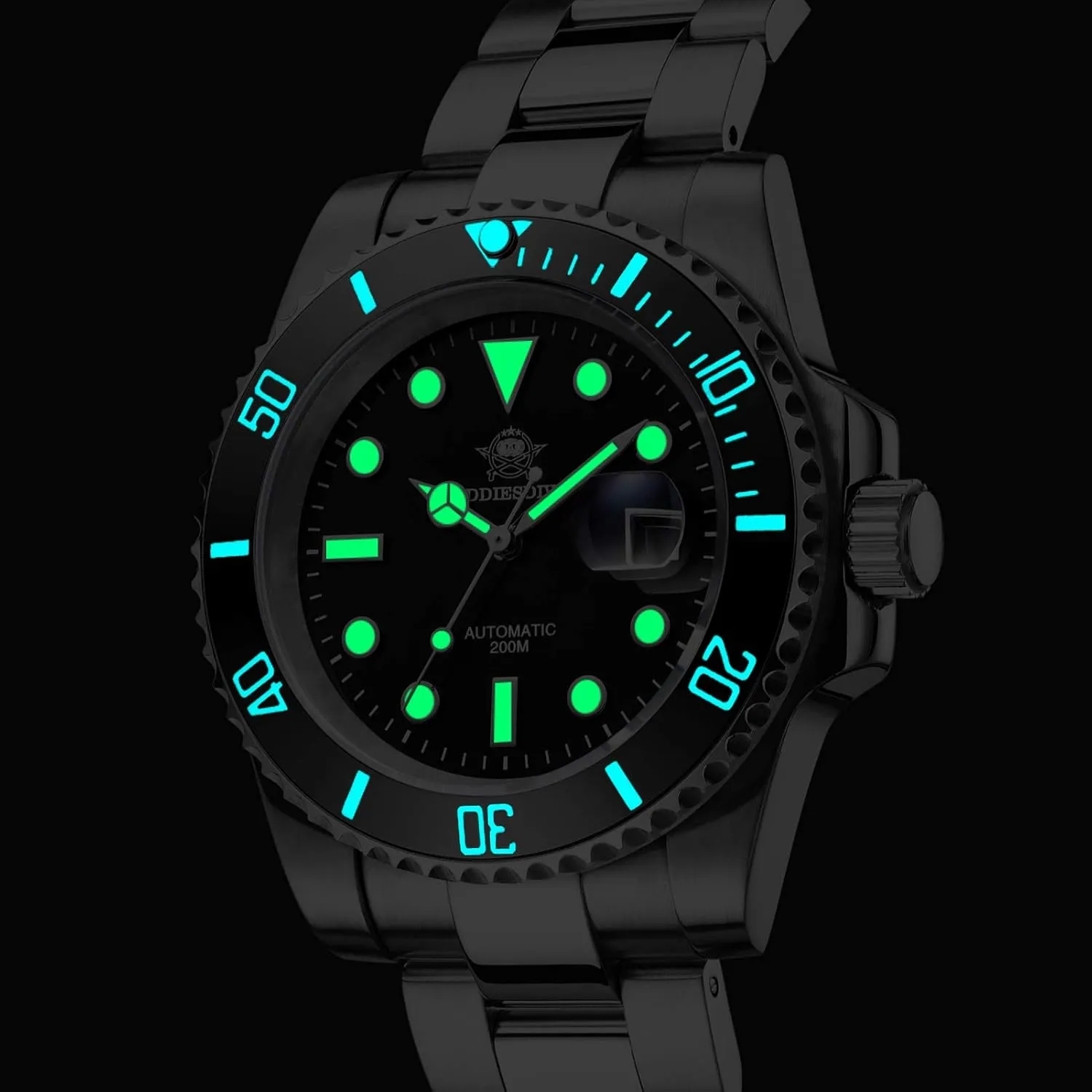 ADDIESDIVE Automatic Dive Watch for Men Steel Band Waterproof Diver 200 M Japan NH35A Movement