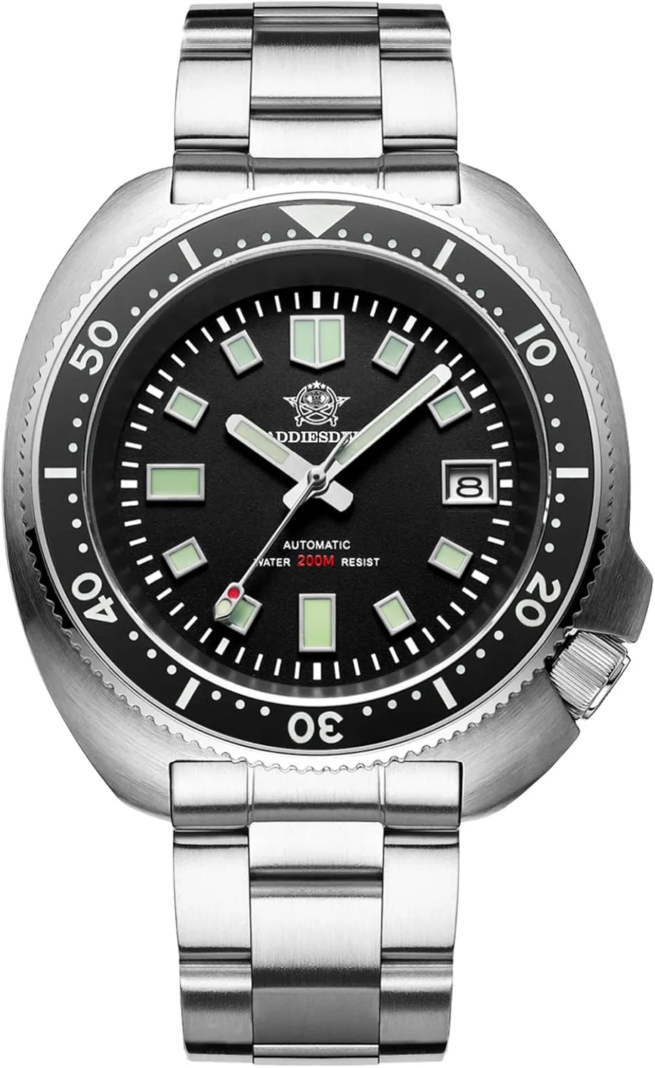 ADDIESDIVE Automatic Diver 200 M Mens Watch Luminescent Mechanical NH35A Analog Stainless Steel