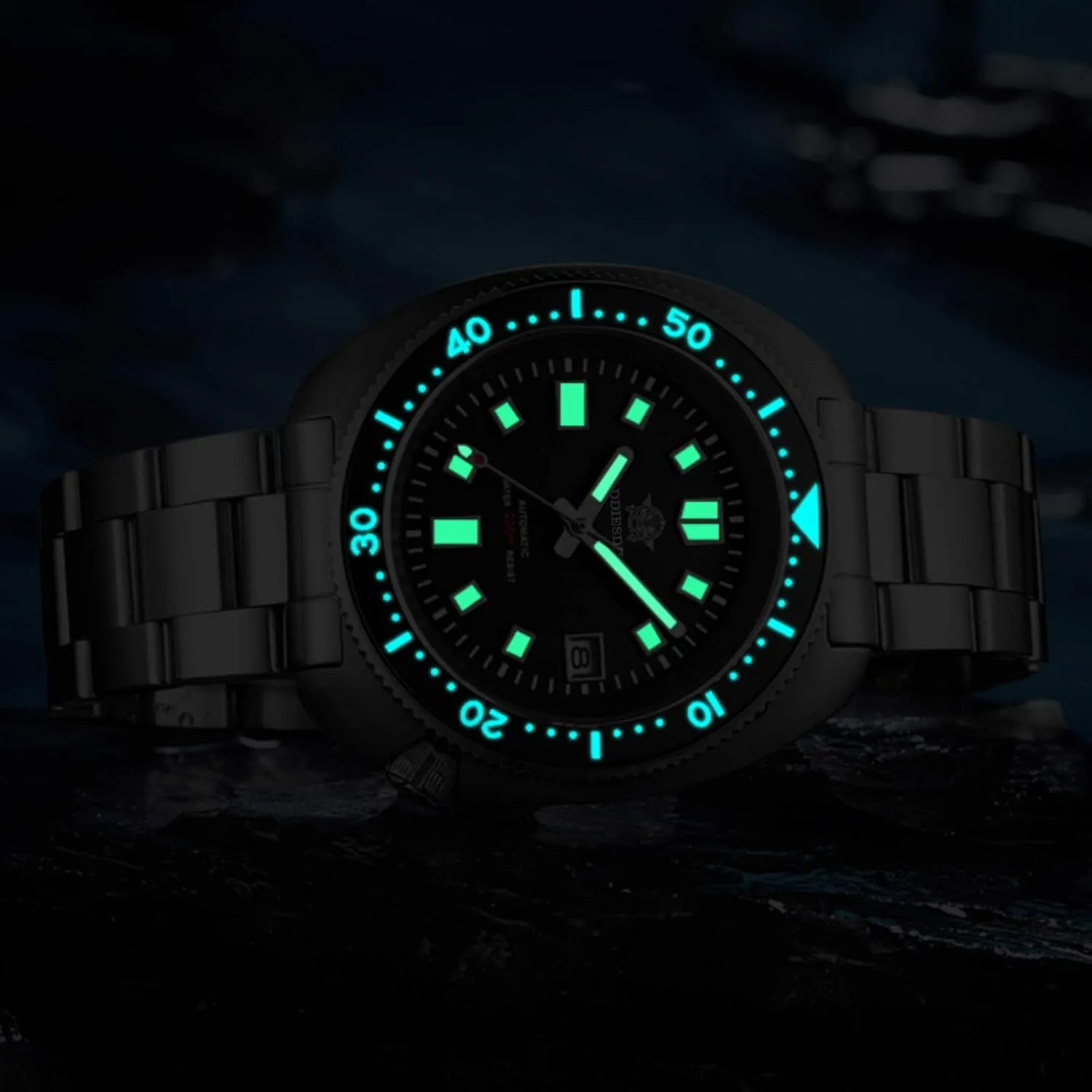 ADDIESDIVE Automatic Diver 200 M Mens Watch Luminescent Mechanical NH35A Analog Stainless Steel