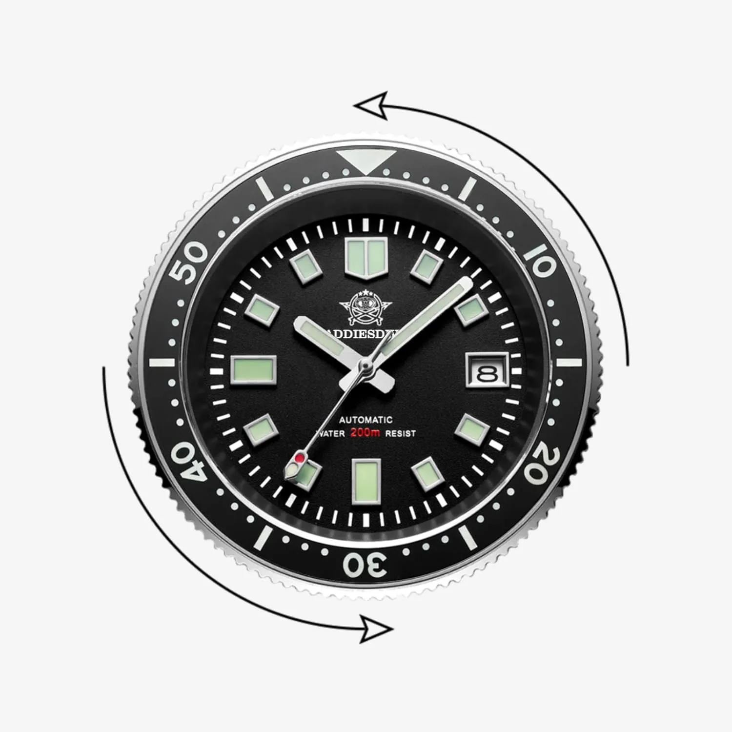 ADDIESDIVE Automatic Diver 200 M Mens Watch Luminescent Mechanical NH35A Analog Stainless Steel