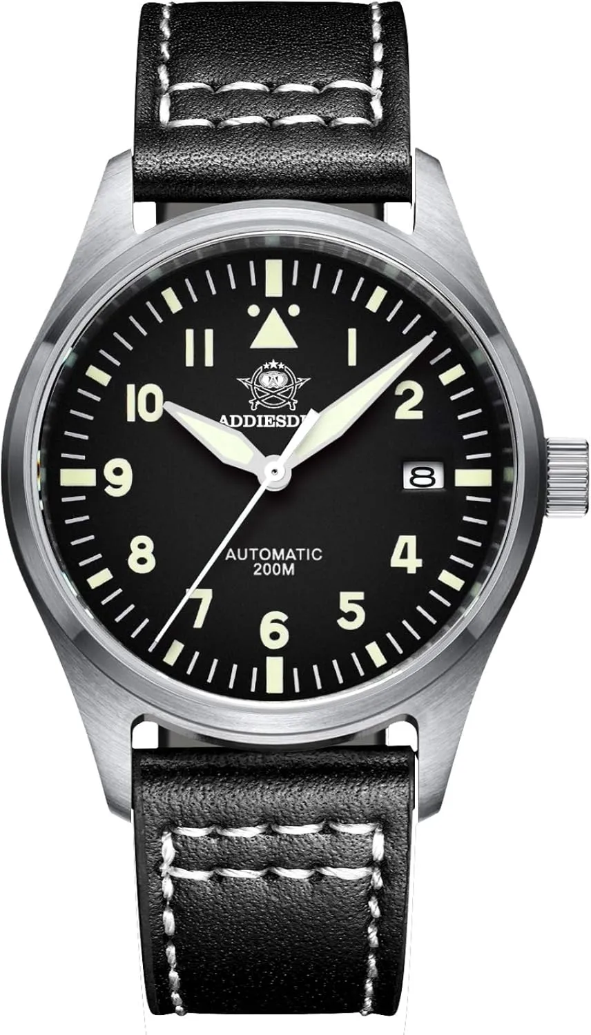 ADDIESDIVE Automatic Watches for Men Stainless Steel NH35A Movement Diver 200 M Luminescent Dial