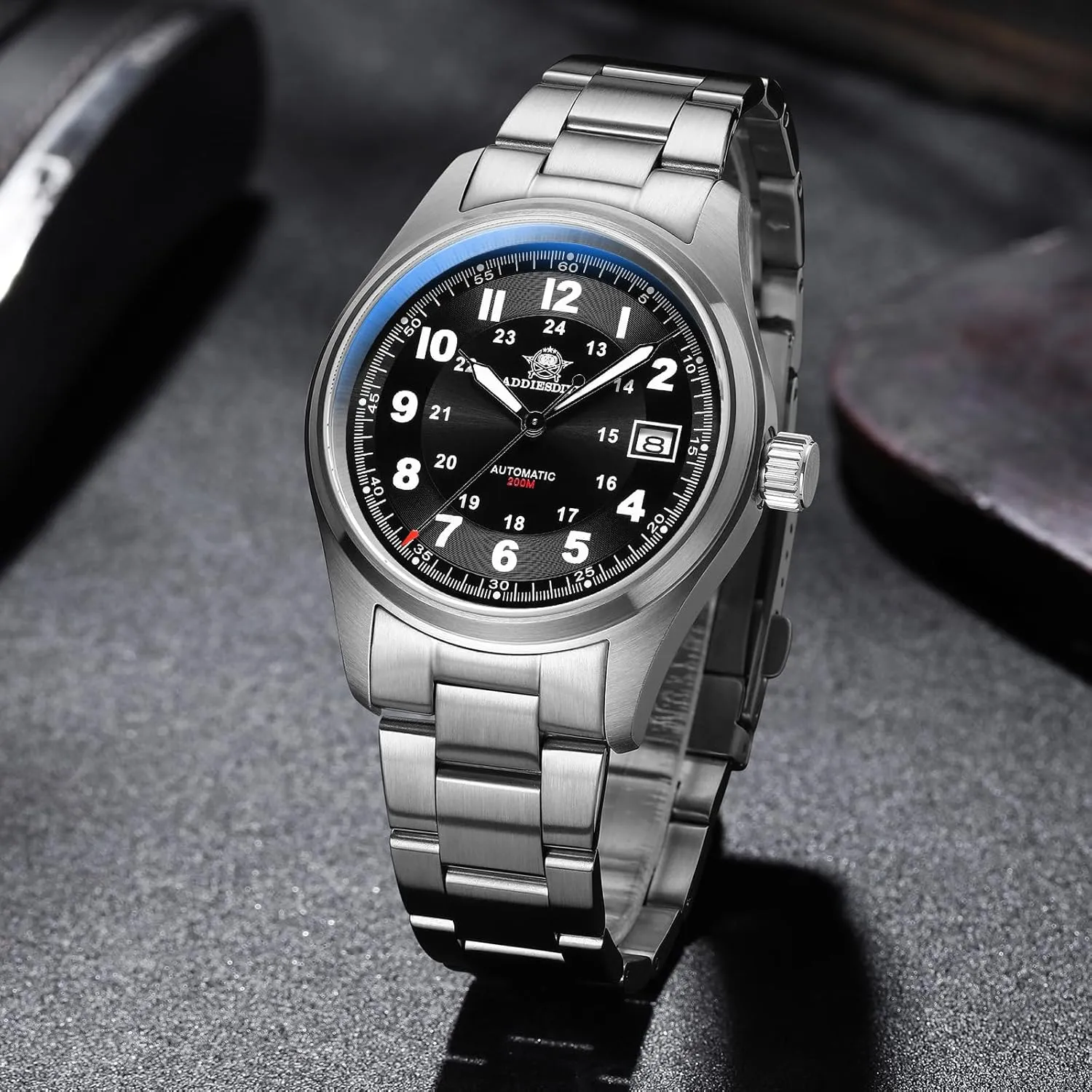 ADDIESDIVE Automatic Watches for Men Stainless Steel NH35A Movement Diver 200 M Luminescent Dial