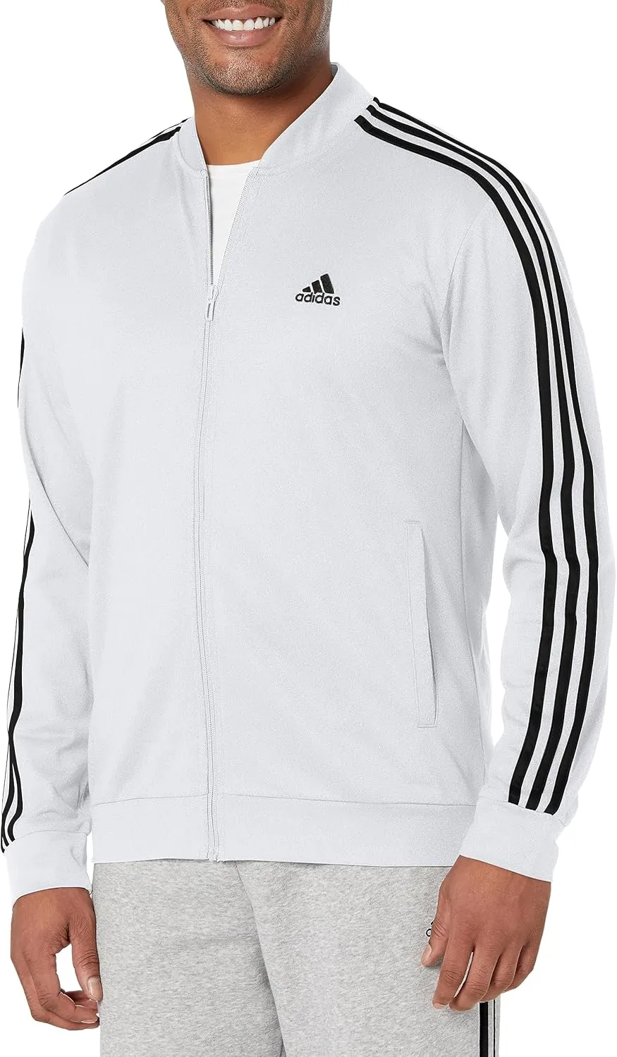 adidas Mens Tricot Jacket Training Athletic Outerwear Casual - Blue