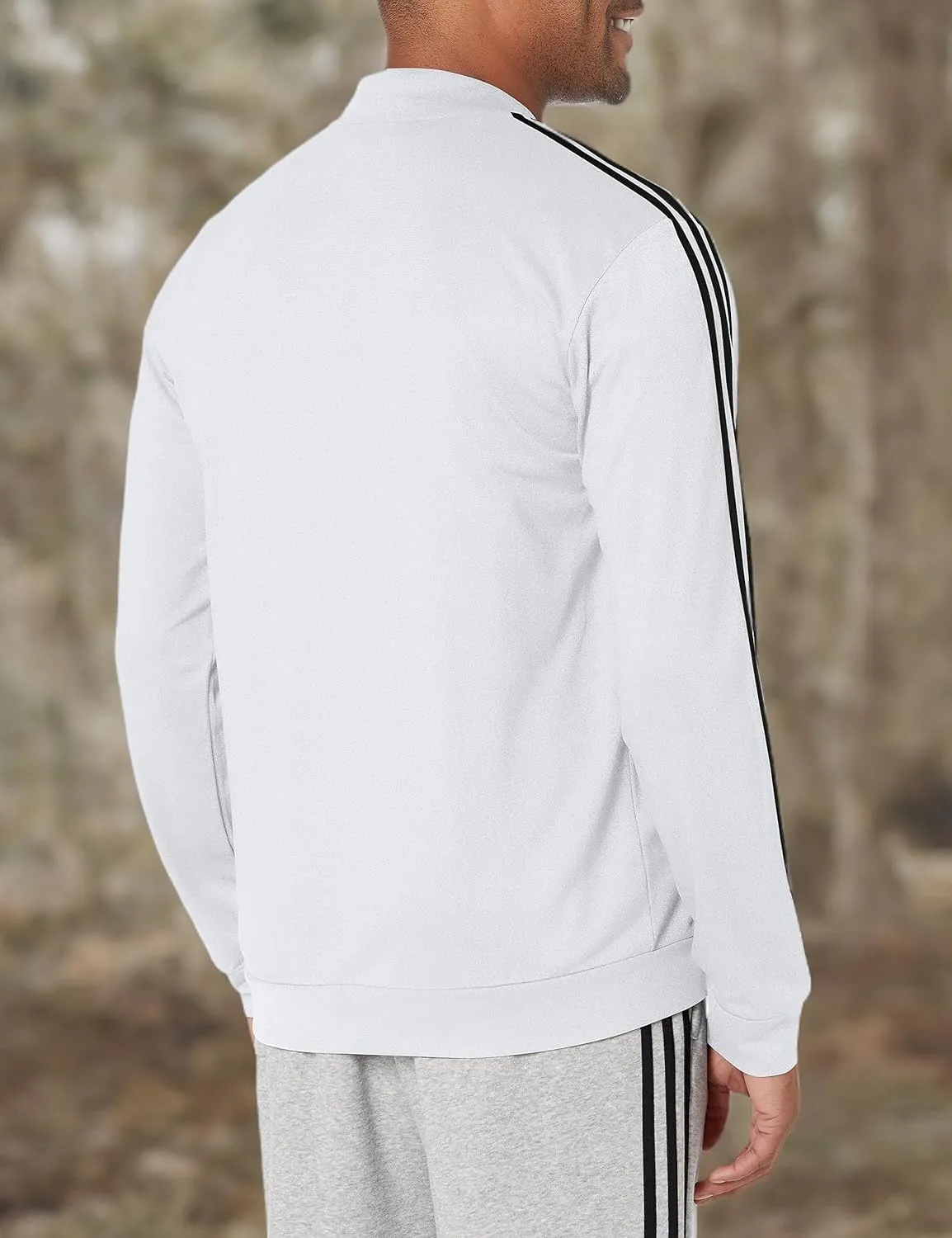 adidas Mens Tricot Jacket Training Athletic Outerwear Casual - Blue
