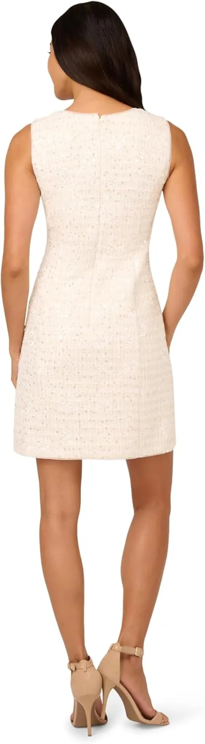 Adrianna Papell Women's Sequin Tweed Sheath Dress