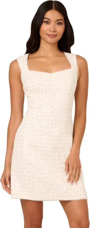 Adrianna Papell Women's Sequin Tweed Sheath Dress