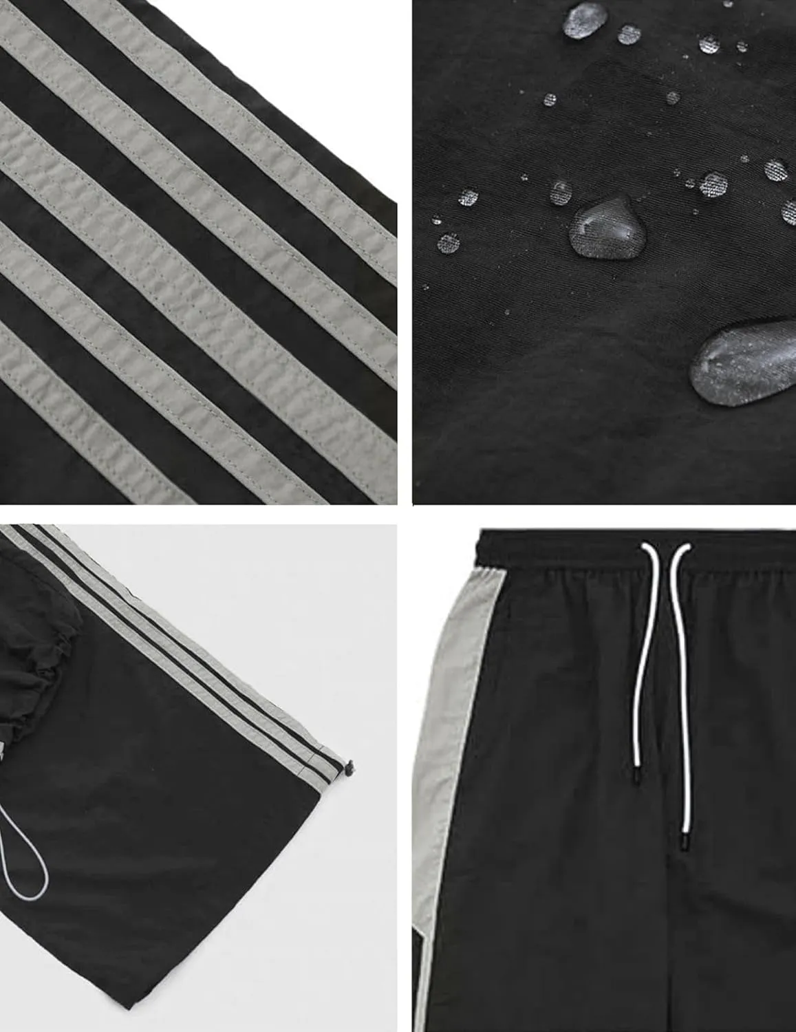 Aelfric Eden Striped Track Pants Men Parachute Pants Women Baggy Sweatpants Y2k Wide Leg Cargo Pants with Drawstring
