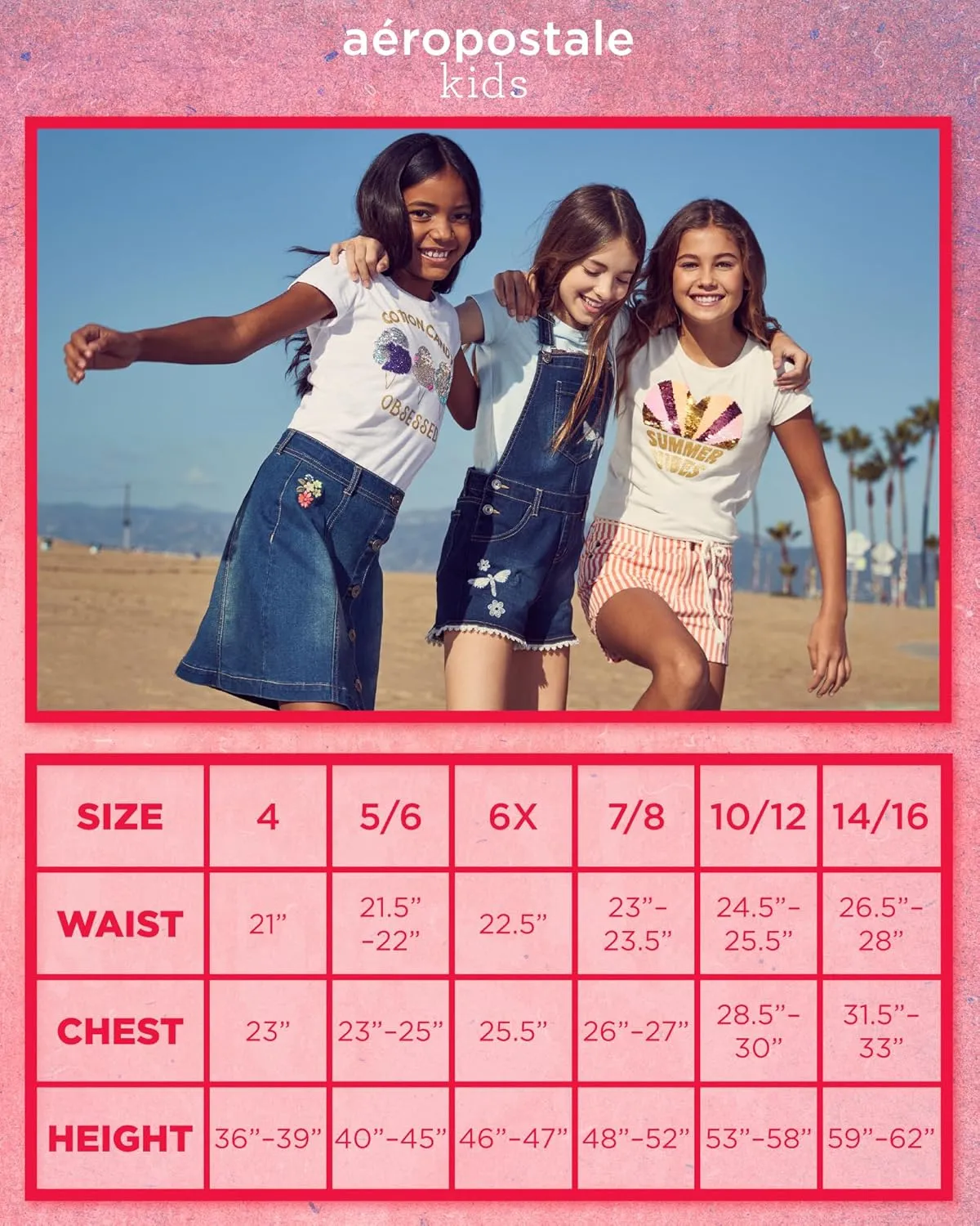 AEROPOSTALE Girls' Pants Set - 2 Piece All Over Print Graphic Tee and Denim Cargo Pants - Casual Outfit for Girls (7-12)