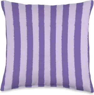 Aesthetic Purple Violet Lilac Striped Grunge Brush Stripe Throw Pillow