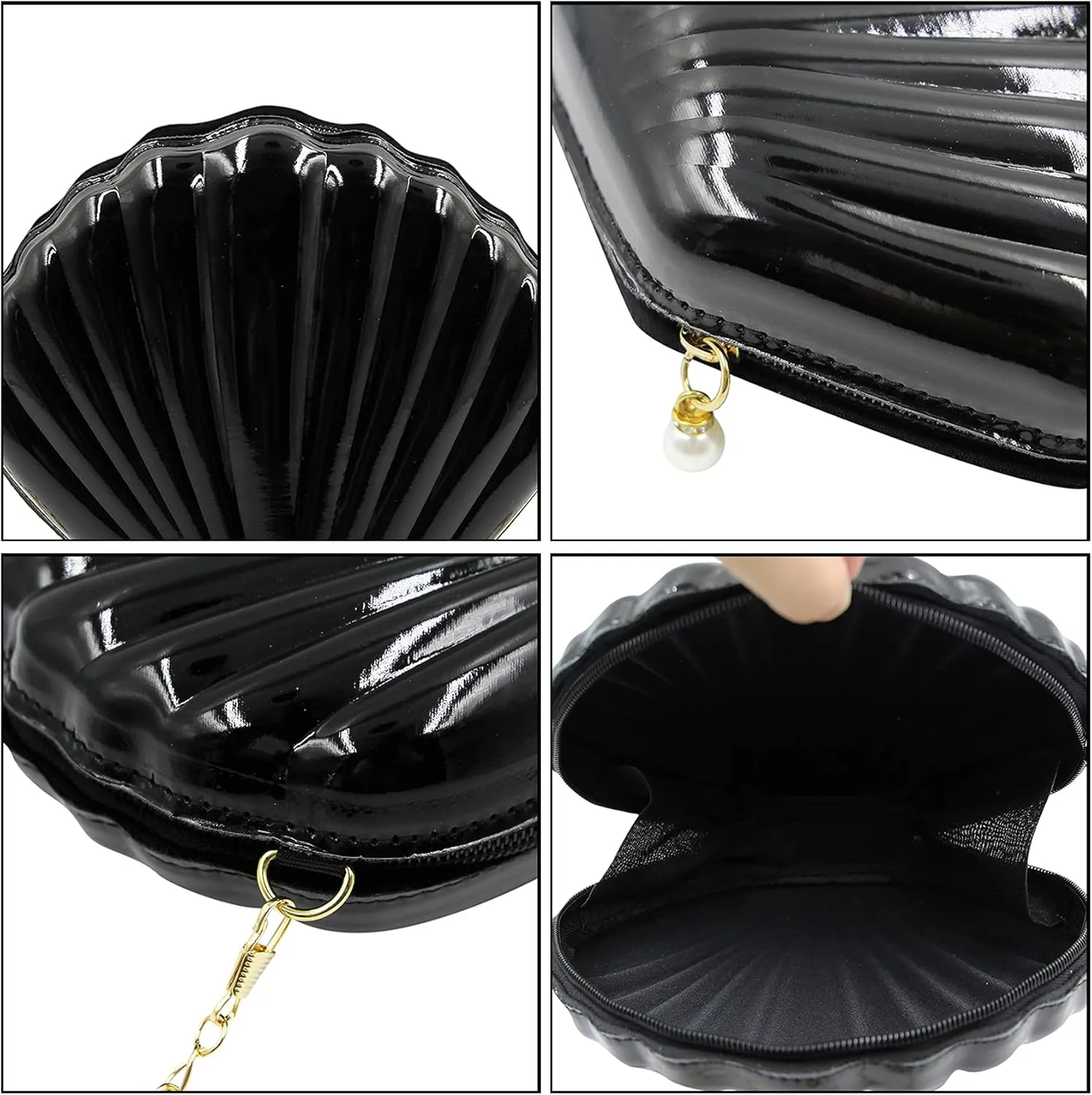 AIBEARTY Cute Seashell Shape Crossbody Purse Small Shoulder Bag with Chain for Women Little Girls