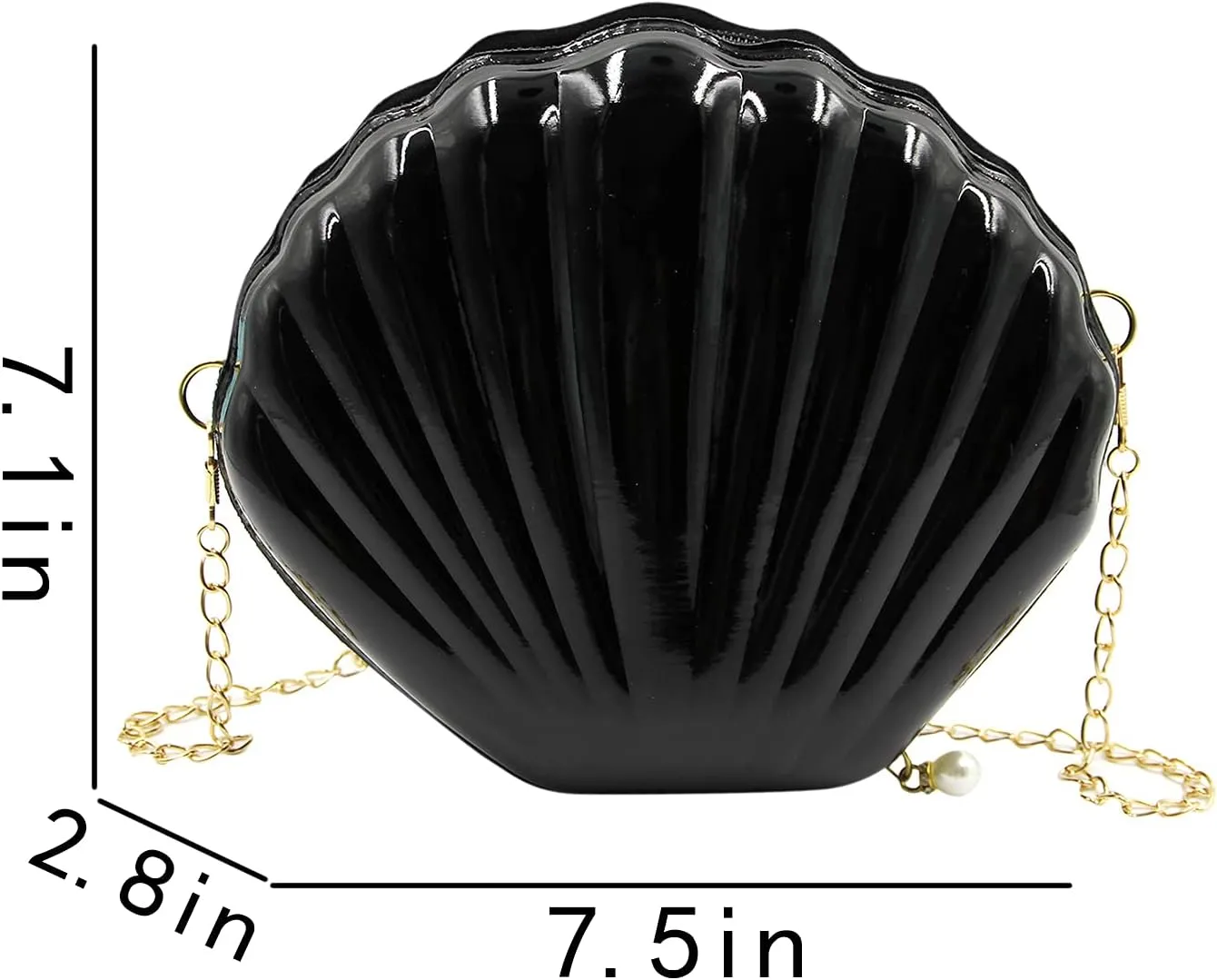 AIBEARTY Cute Seashell Shape Crossbody Purse Small Shoulder Bag with Chain for Women Little Girls