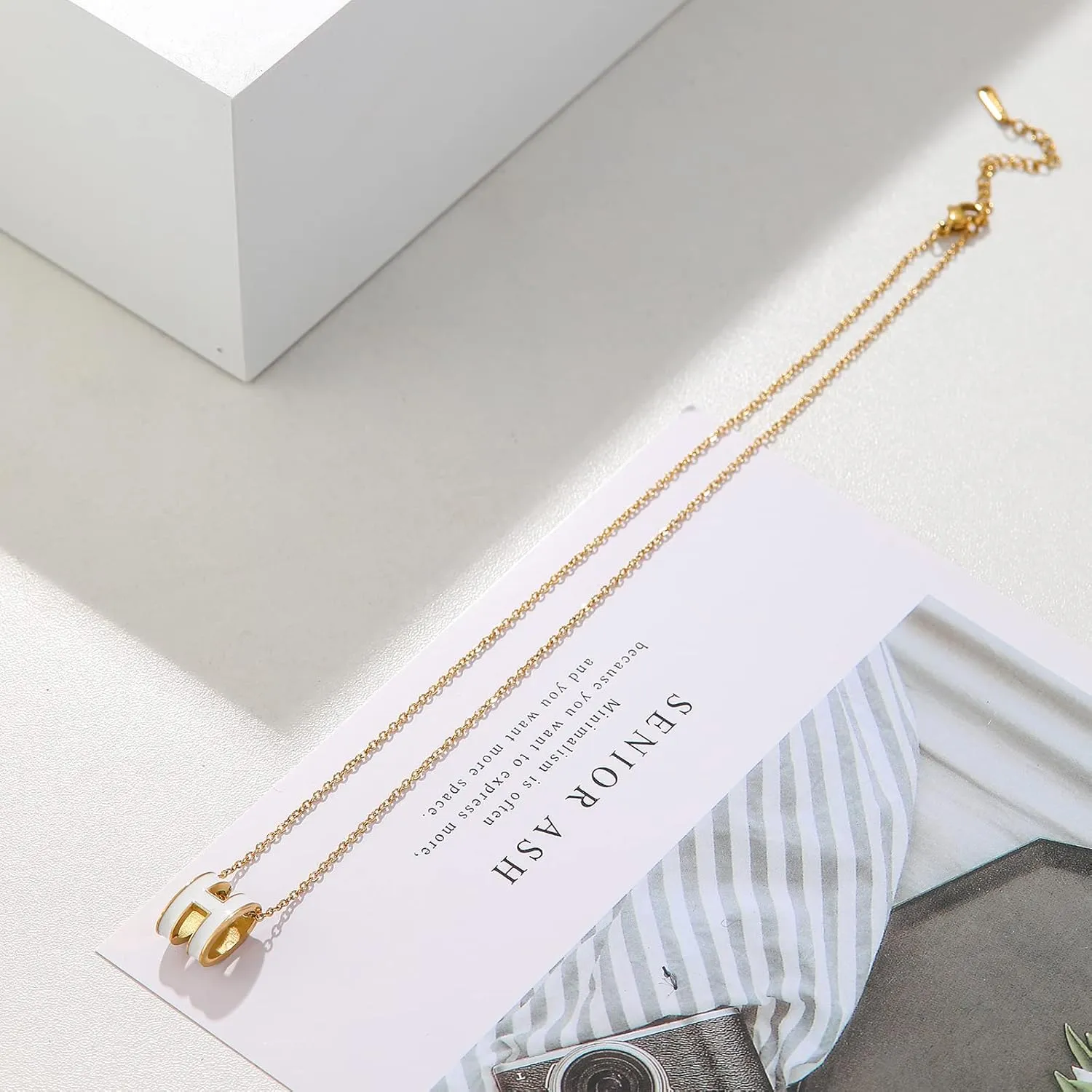 AIMADE H Necklace for Women18K Gold Plated Classic Letter Design Cute Fashion Necklace Pendant Jewelry Gifts for Women