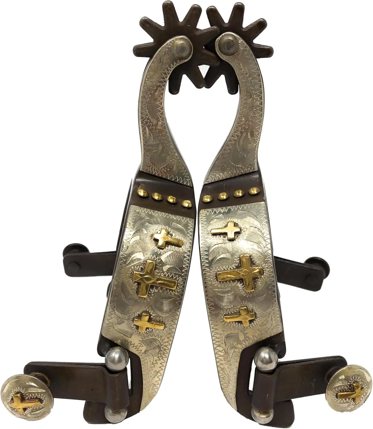 AJ Tack Triple Cross Antique Brown Spur