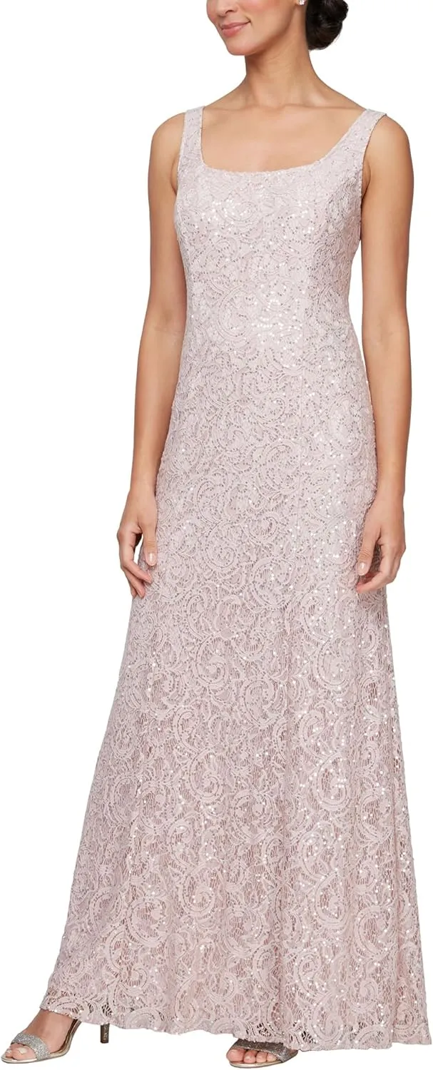Alex Evenings Women's Long Lace Jacket Dress