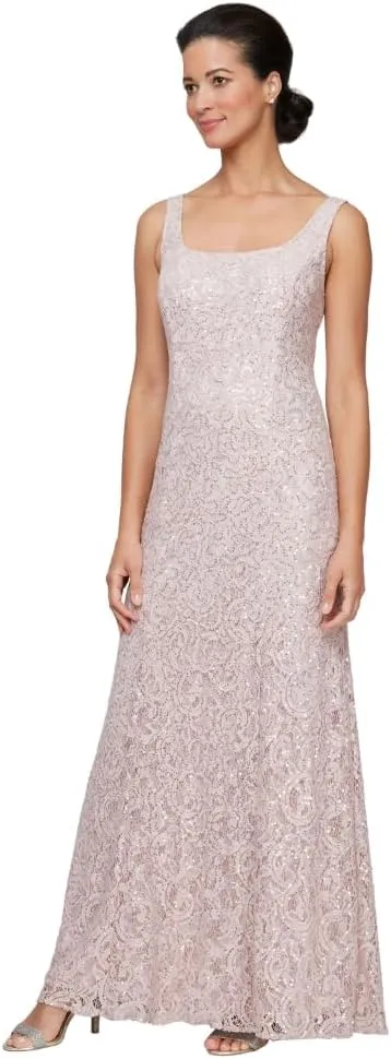 Alex Evenings Women's Long Lace Jacket Dress