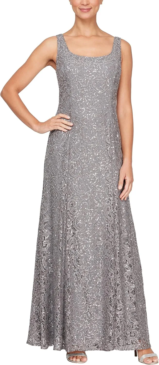Alex Evenings Women's Long Lace Jacket Dress