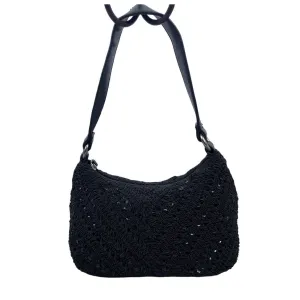 Amanda Smith Women's Black Sequin Crochet Bag Sz S