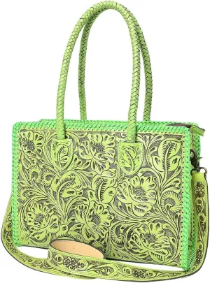 American Darling ADBG1412A Tote Hand Tooled Genuine Leather Women Bag Western Handbag Purse