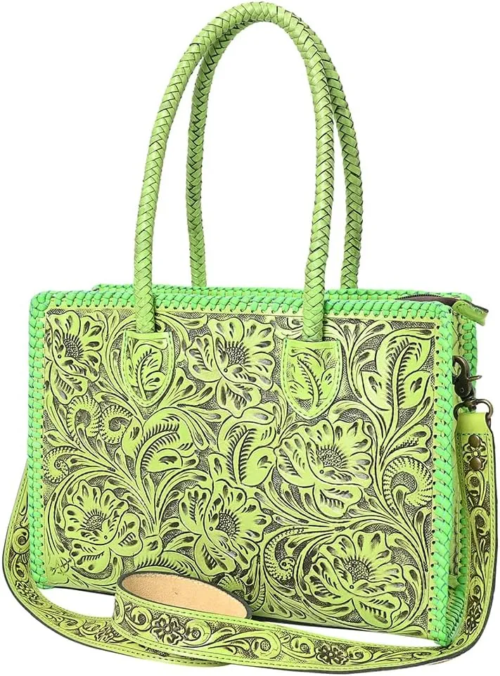 American Darling ADBG1412A Tote Hand Tooled Genuine Leather Women Bag Western Handbag Purse
