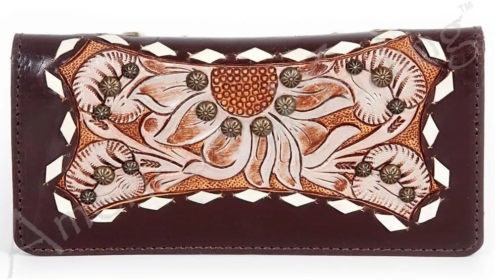 American Darling Wallet Hand Tooled Genuine Leather Western Women Bag | Handbag Purse | Women Wallet | Wristlet Wallet