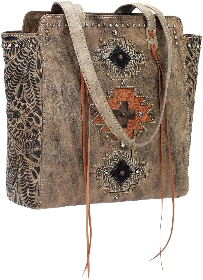 American West Leather Navajo Soul Tote for Women