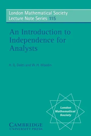 An Introduction to Independence for Analysts (London Mathematical Society Lecture Note Series, Series Number 115) 1st Edition