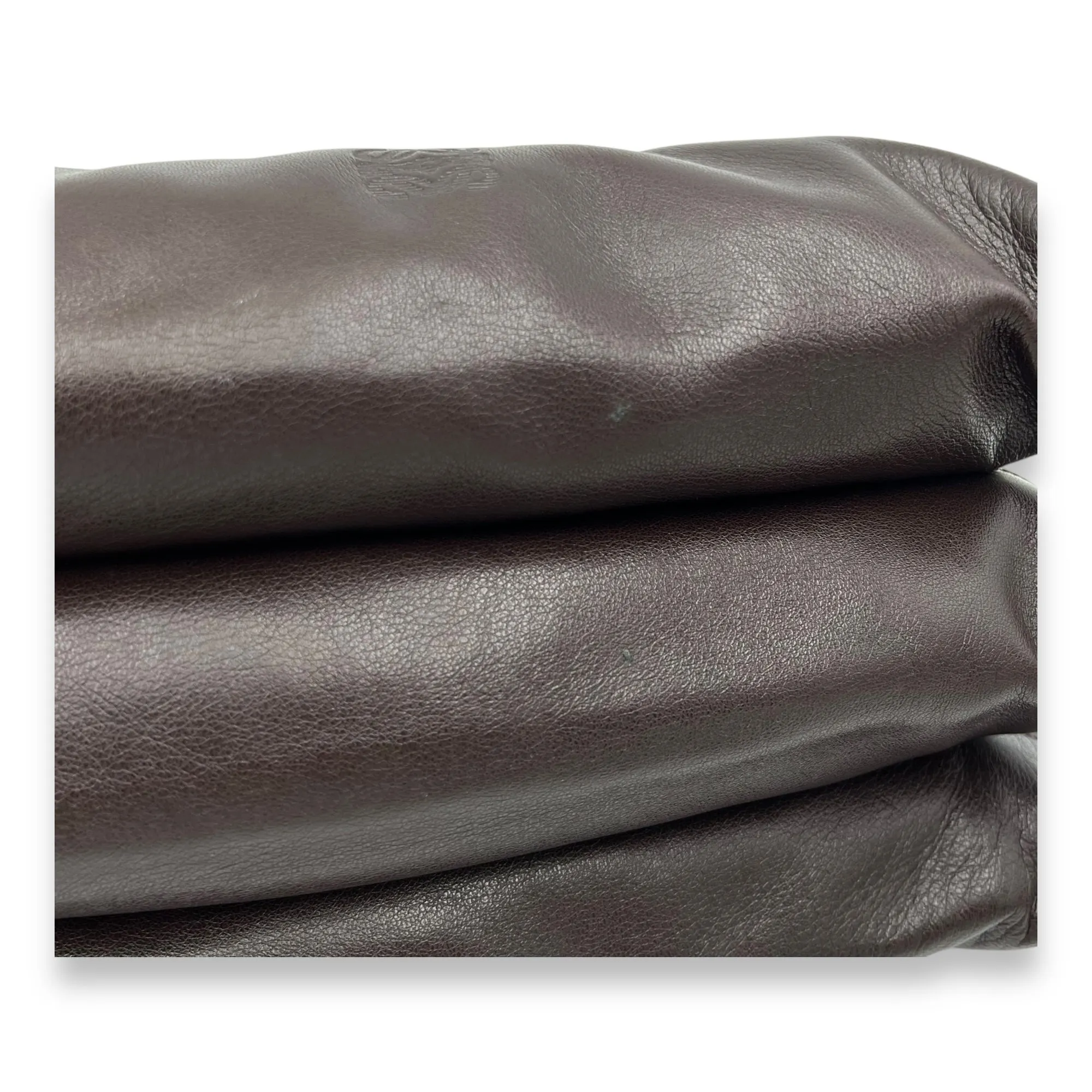 Anagram Brown Crossbody Bag in Lambskin, Gold hardware
