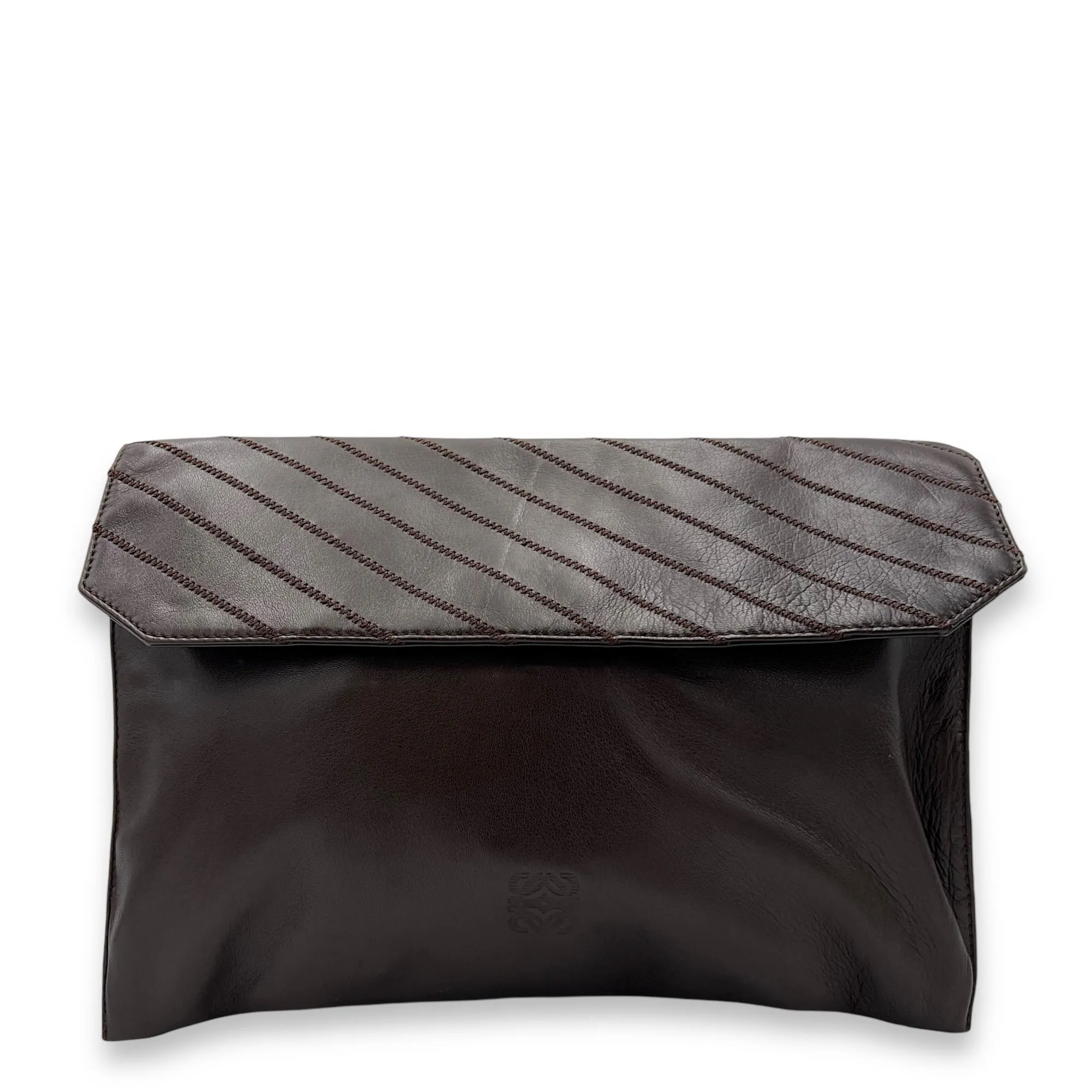 Anagram Brown Crossbody Bag in Lambskin, Gold hardware