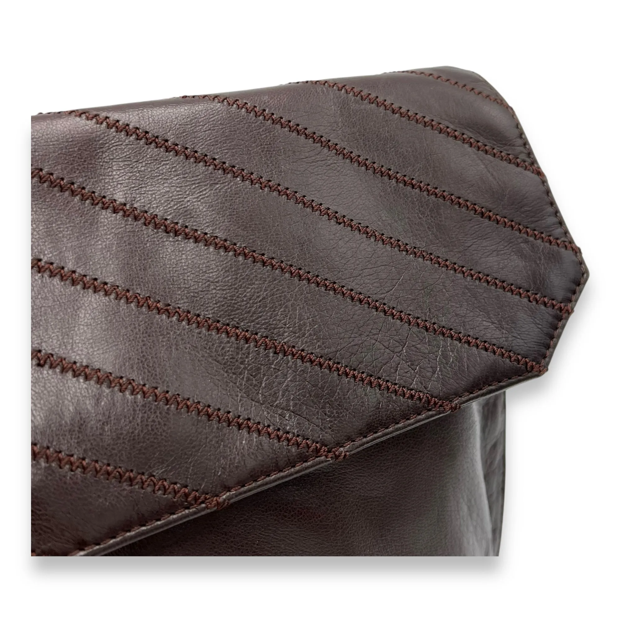 Anagram Brown Crossbody Bag in Lambskin, Gold hardware