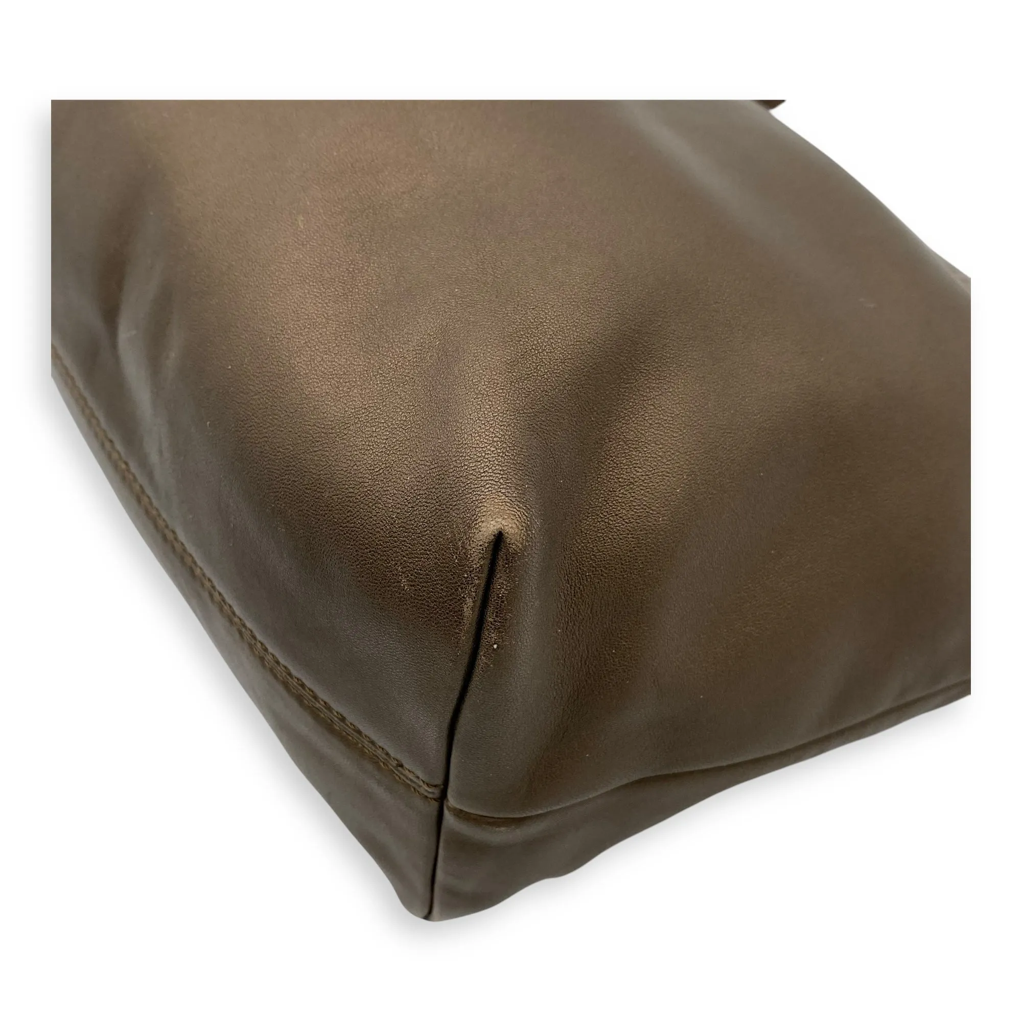Anagram Brown Tote Bag in Calfskin, Silver hardware