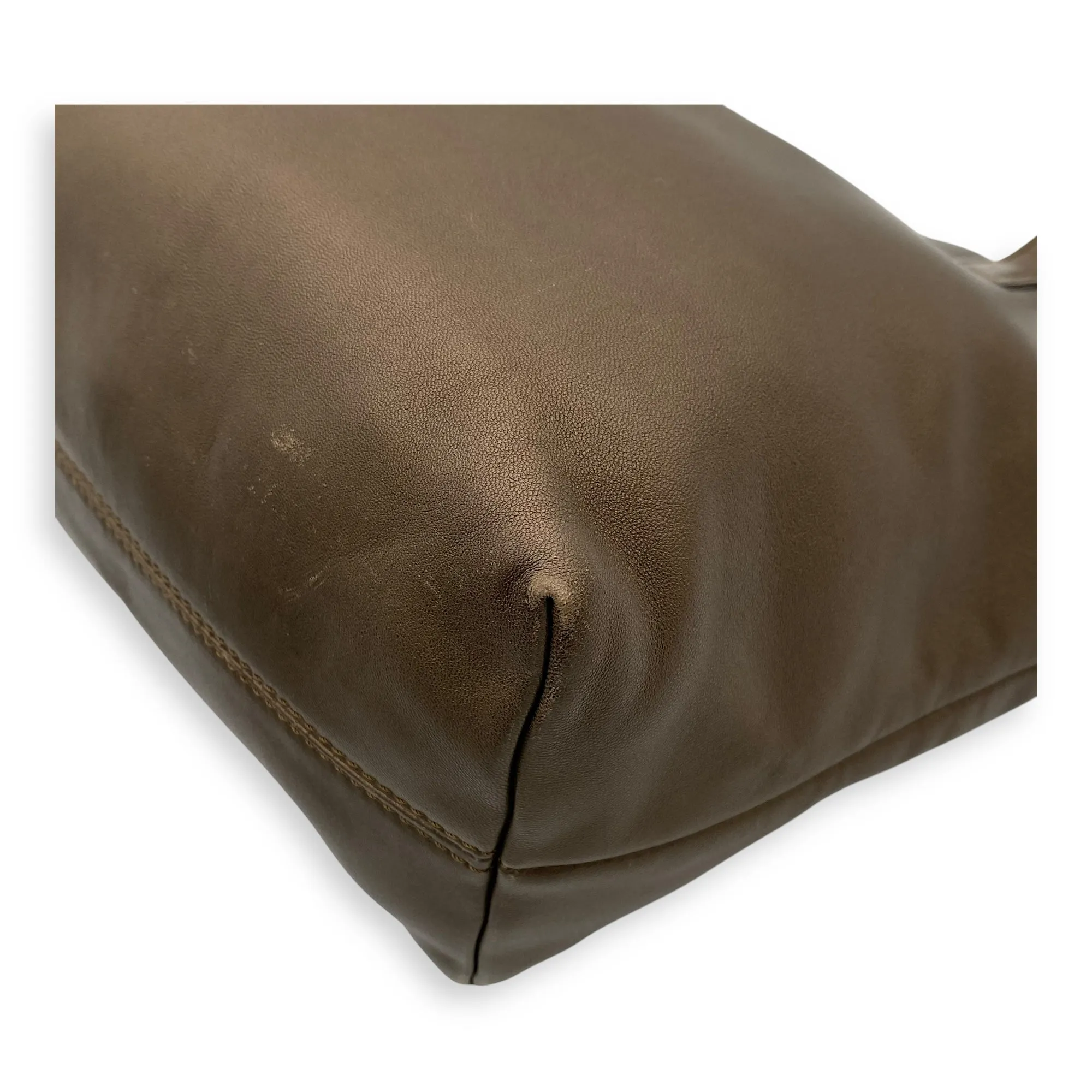 Anagram Brown Tote Bag in Calfskin, Silver hardware