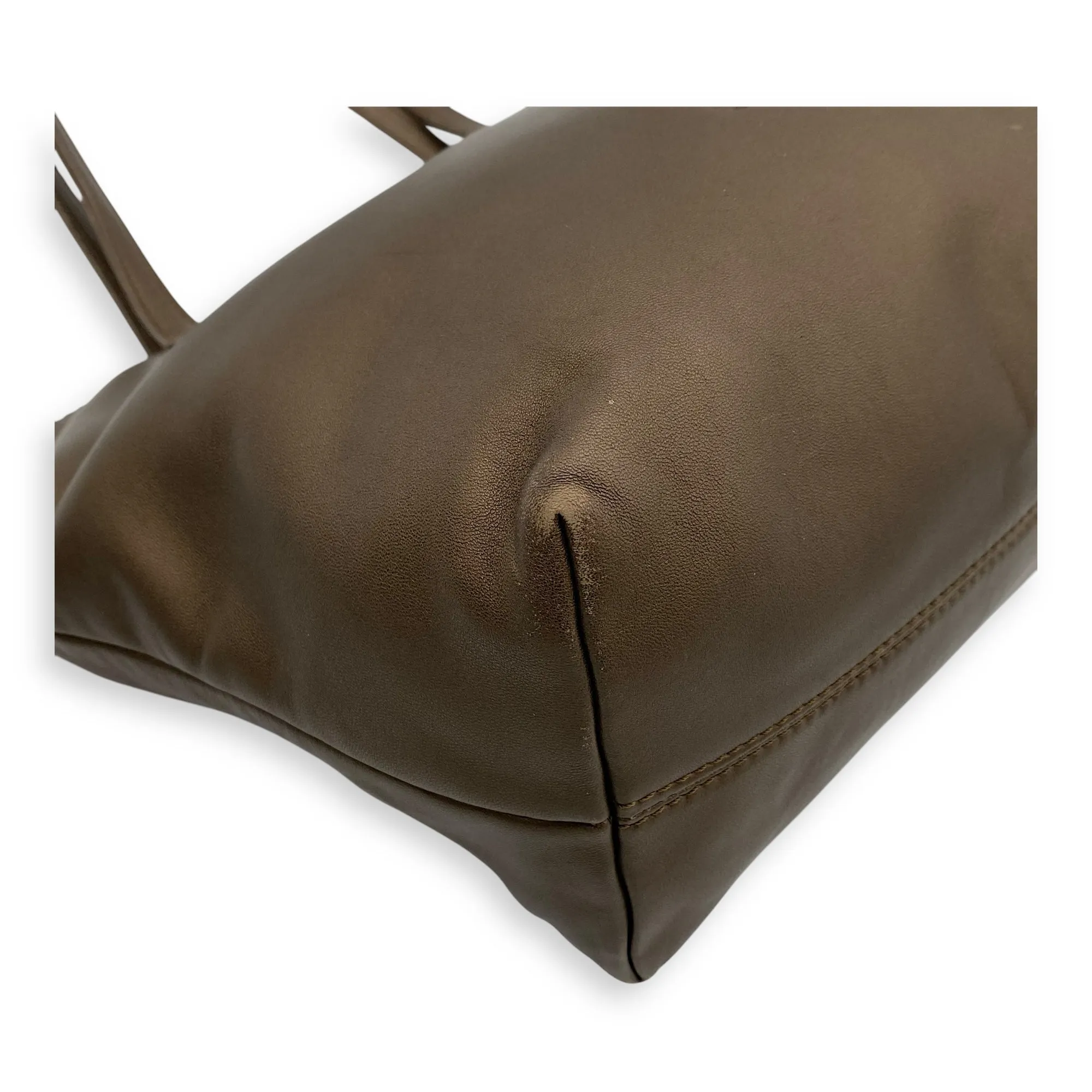 Anagram Brown Tote Bag in Calfskin, Silver hardware