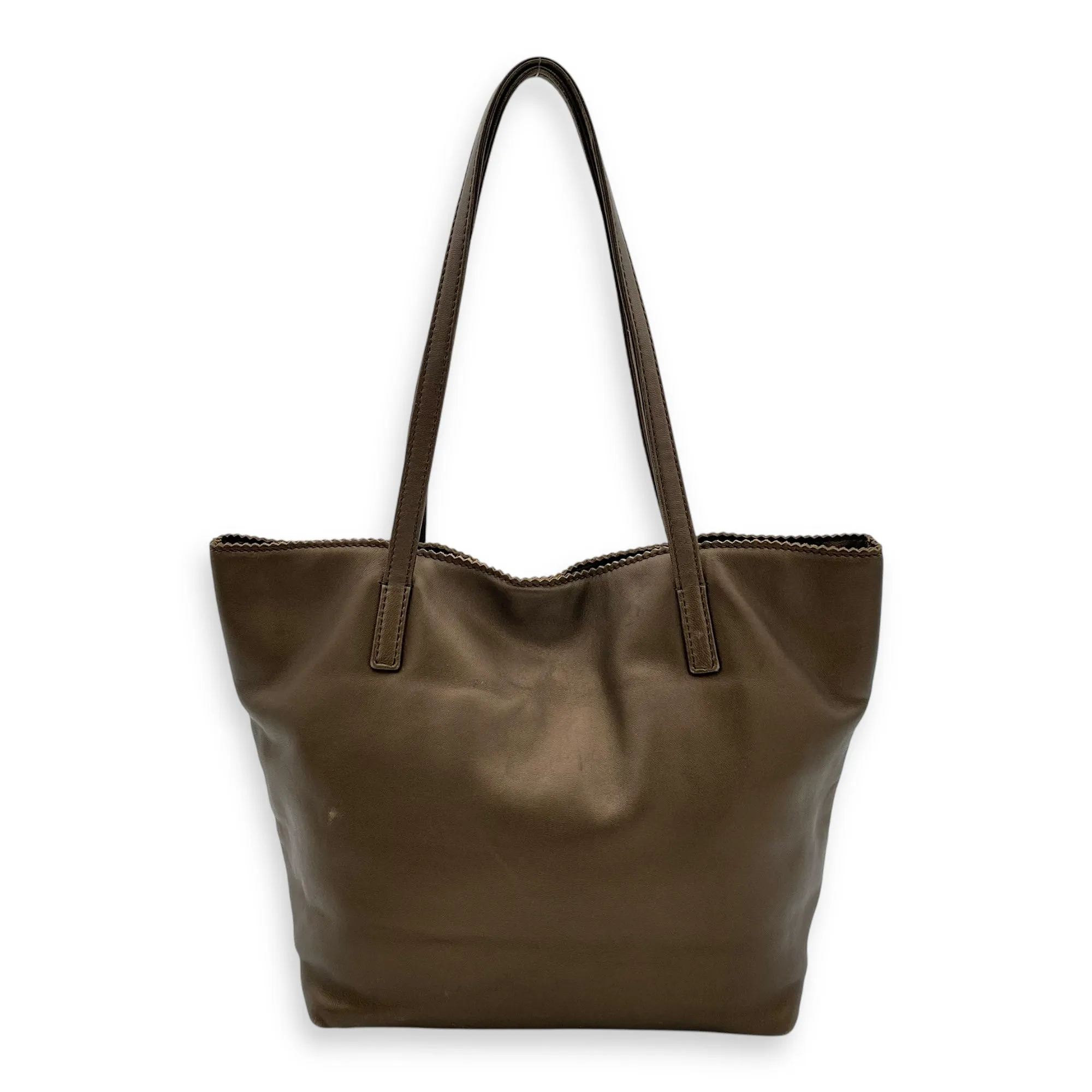 Anagram Brown Tote Bag in Calfskin, Silver hardware