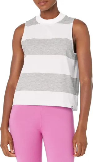 Andrew Marc Women's Sleeveless Hip Length Crew Neck T-Shirt