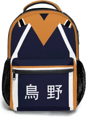 Anime Backpack Waterproof 17 Inch Oxford Cloth (Brown)