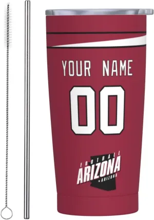 ANTKING Arizona Cup Insulated Tumbler with Straw Customized Personalized Any Name & Number 20 oz Gifts for Men