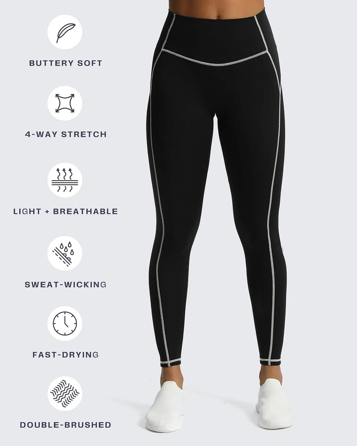 Aoxjox Workout Leggings for Women High Waisted Exercise Athletic Gym Fitness Yoga Lexi Lined Pants 26"