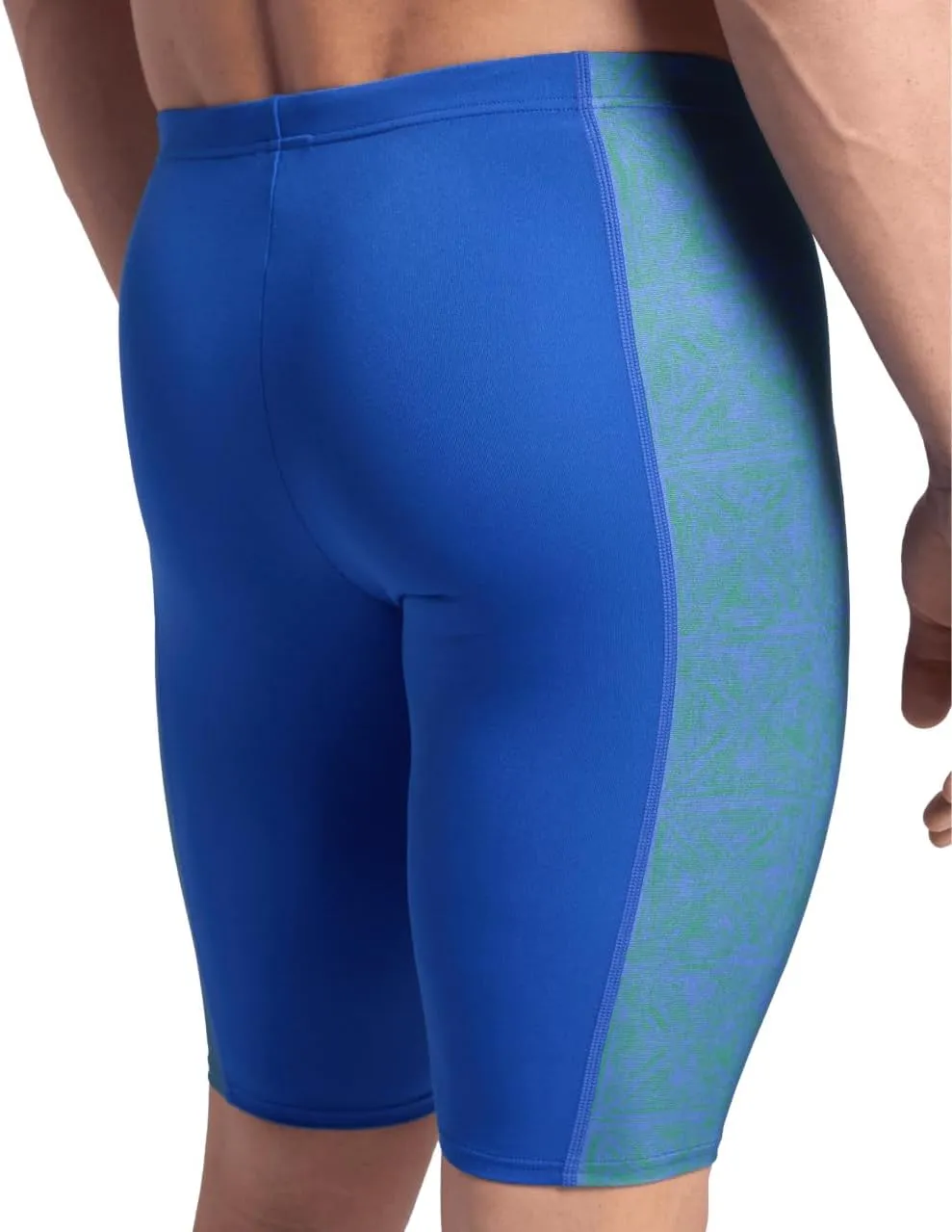 ARENA Performance Men's Abstract Tiles Swim Jammer Athletic Knee-Length Swimsuit Short Competitive Training Bathing Suit