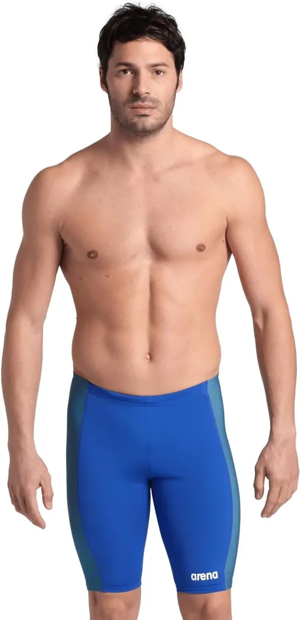 ARENA Performance Men's Abstract Tiles Swim Jammer Athletic Knee-Length Swimsuit Short Competitive Training Bathing Suit