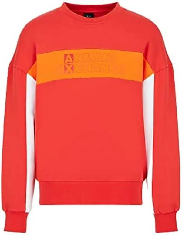 Armani Exchange Men's Seasonal Tri-Color Crewneck
