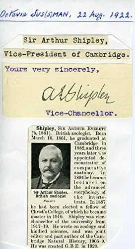 Arthur Shipley - Typed Sentiment Signed