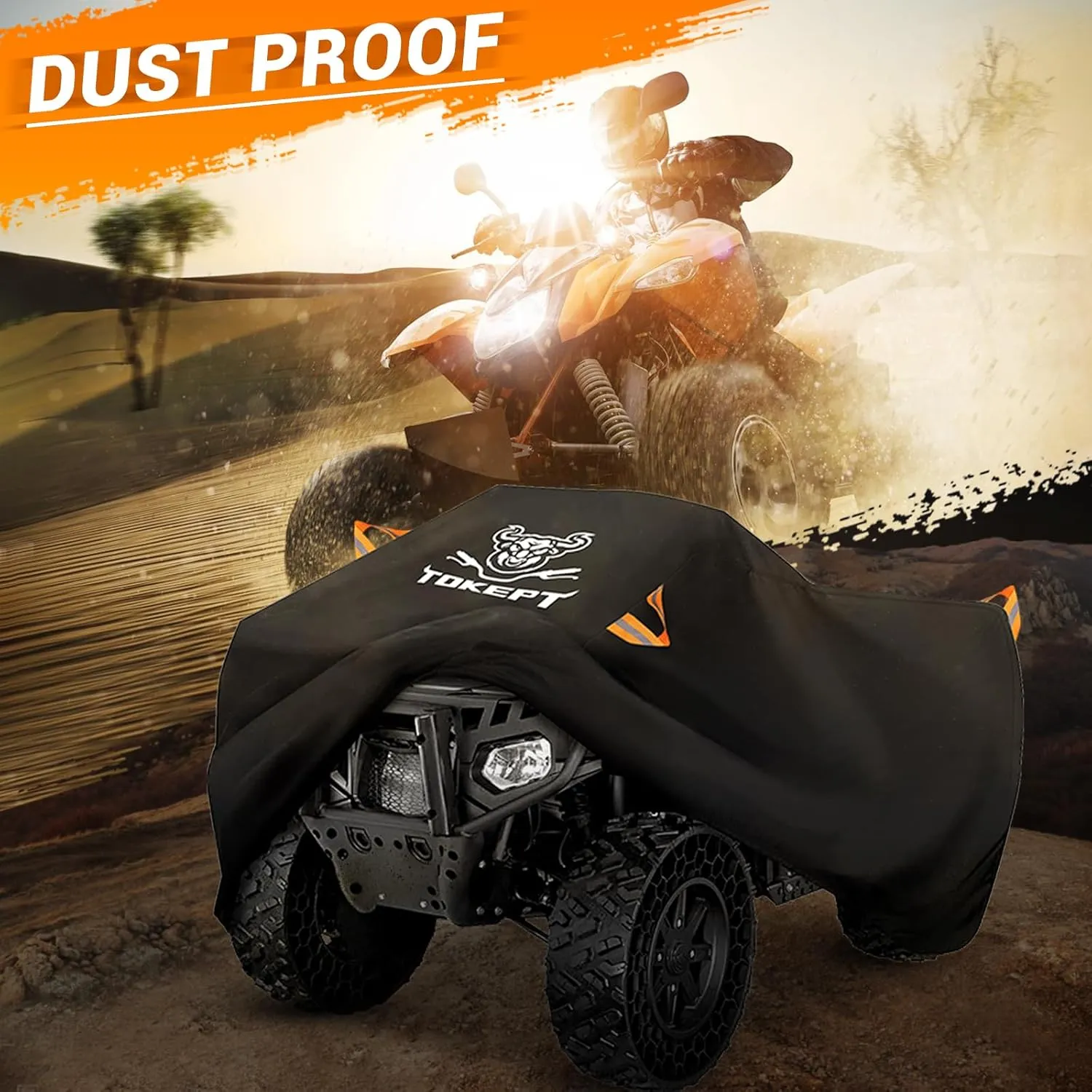 ATV Cover, Waterproof Heavy Duty 4 Wheeler Cover Quad Cover All Season Weather Proof Outdoor UV Protection for 100 Inch Polaris Kawasaki Yamaha Suzuki Honda (Black XXXLarge)