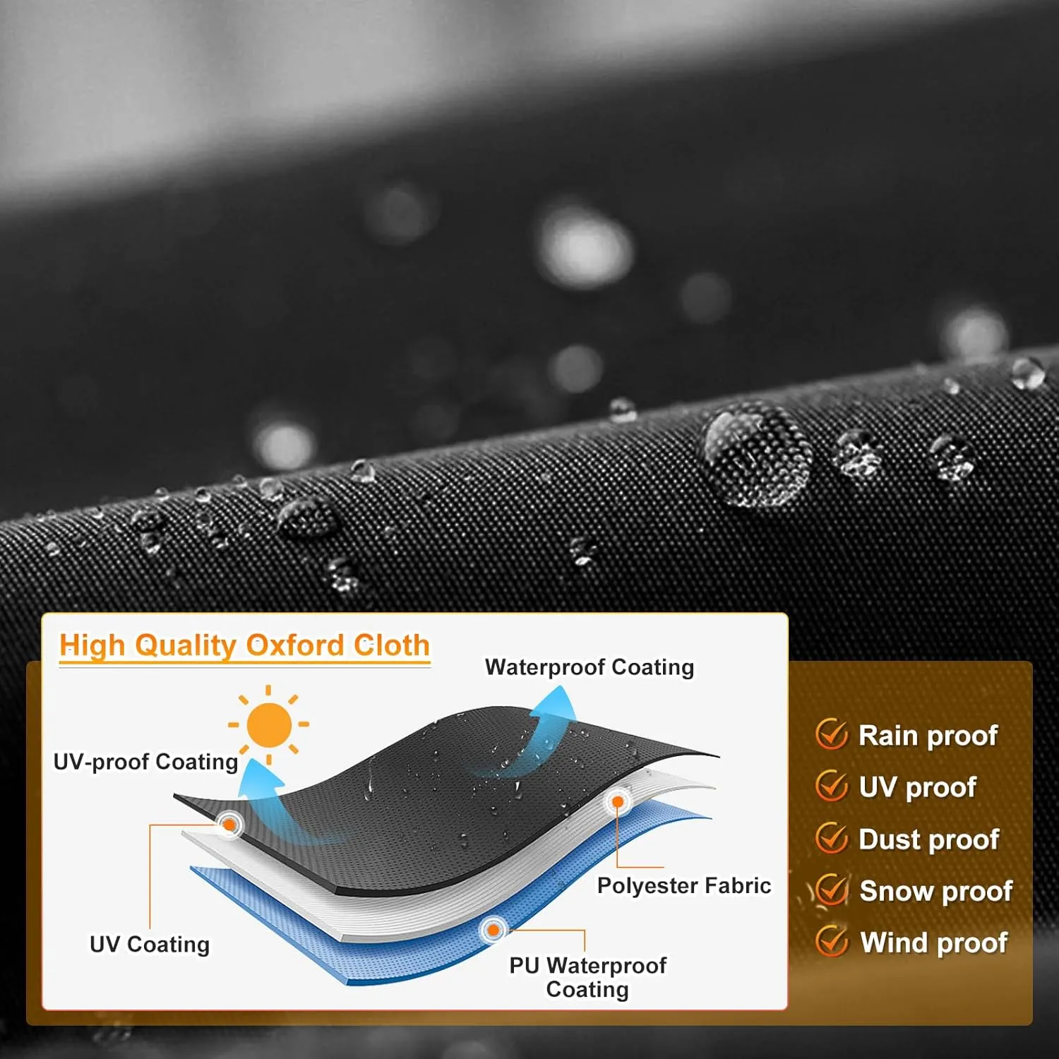 ATV Cover, Waterproof Heavy Duty 4 Wheeler Cover Quad Cover All Season Weather Proof Outdoor UV Protection for 100 Inch Polaris Kawasaki Yamaha Suzuki Honda (Black XXXLarge)