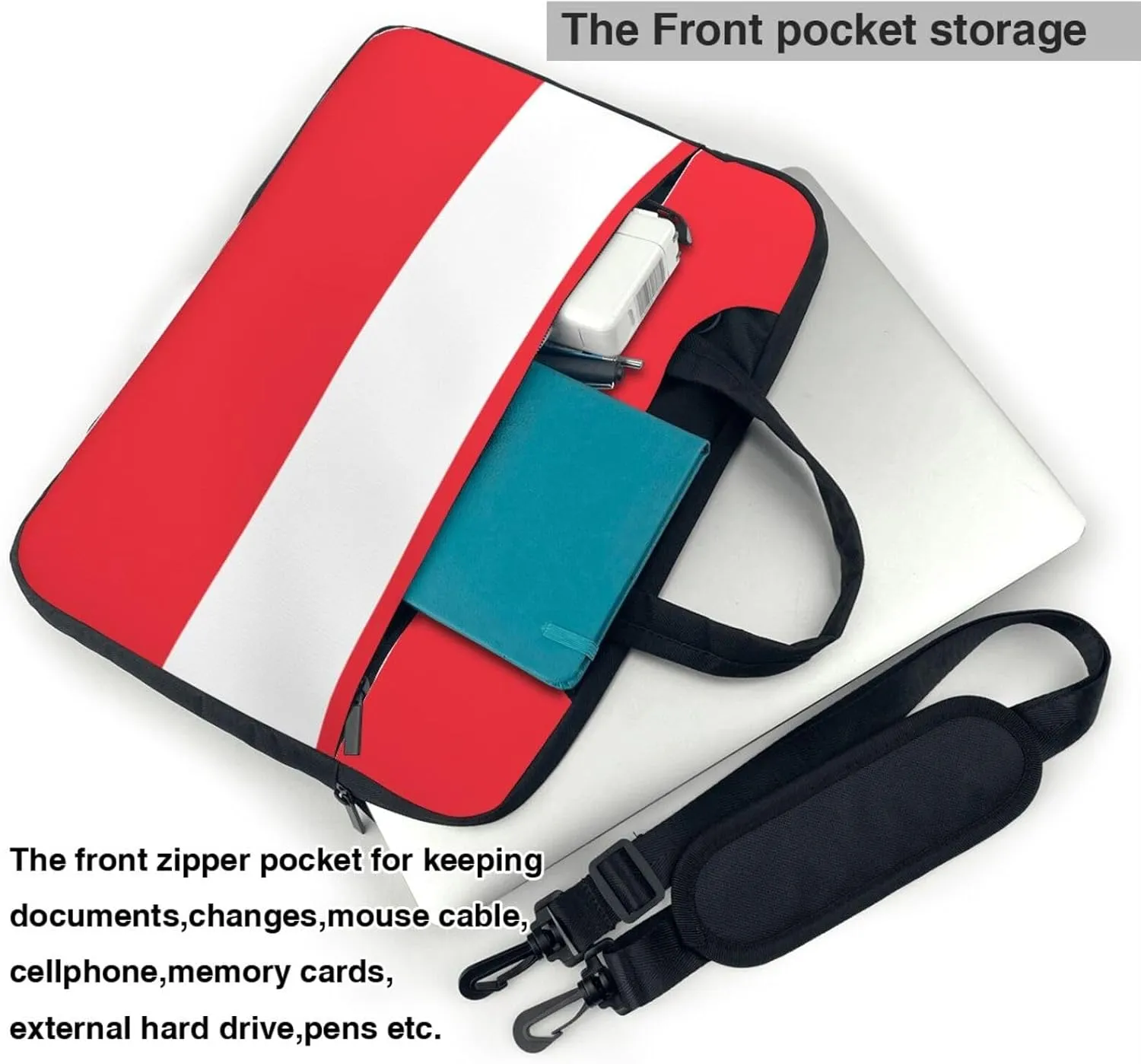 Austrian flag Print Practical Laptop Case Laptop Bag - Stylish Messenger Bag & Laptop Shoulder Bag