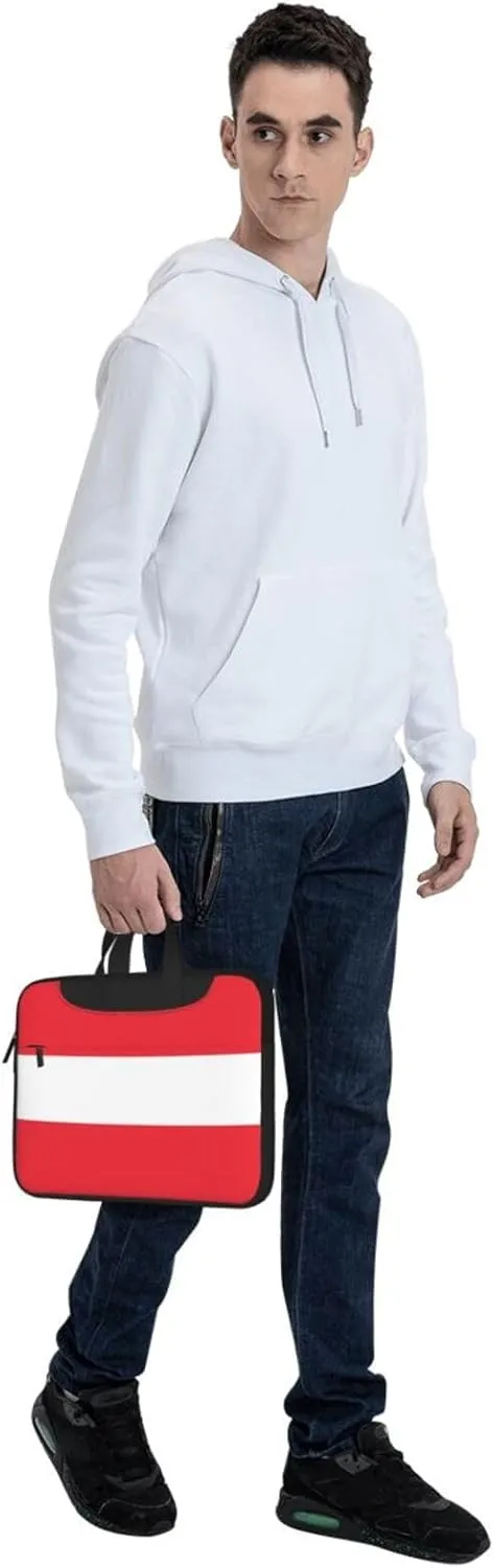 Austrian flag Print Practical Laptop Case Laptop Bag - Stylish Messenger Bag & Laptop Shoulder Bag