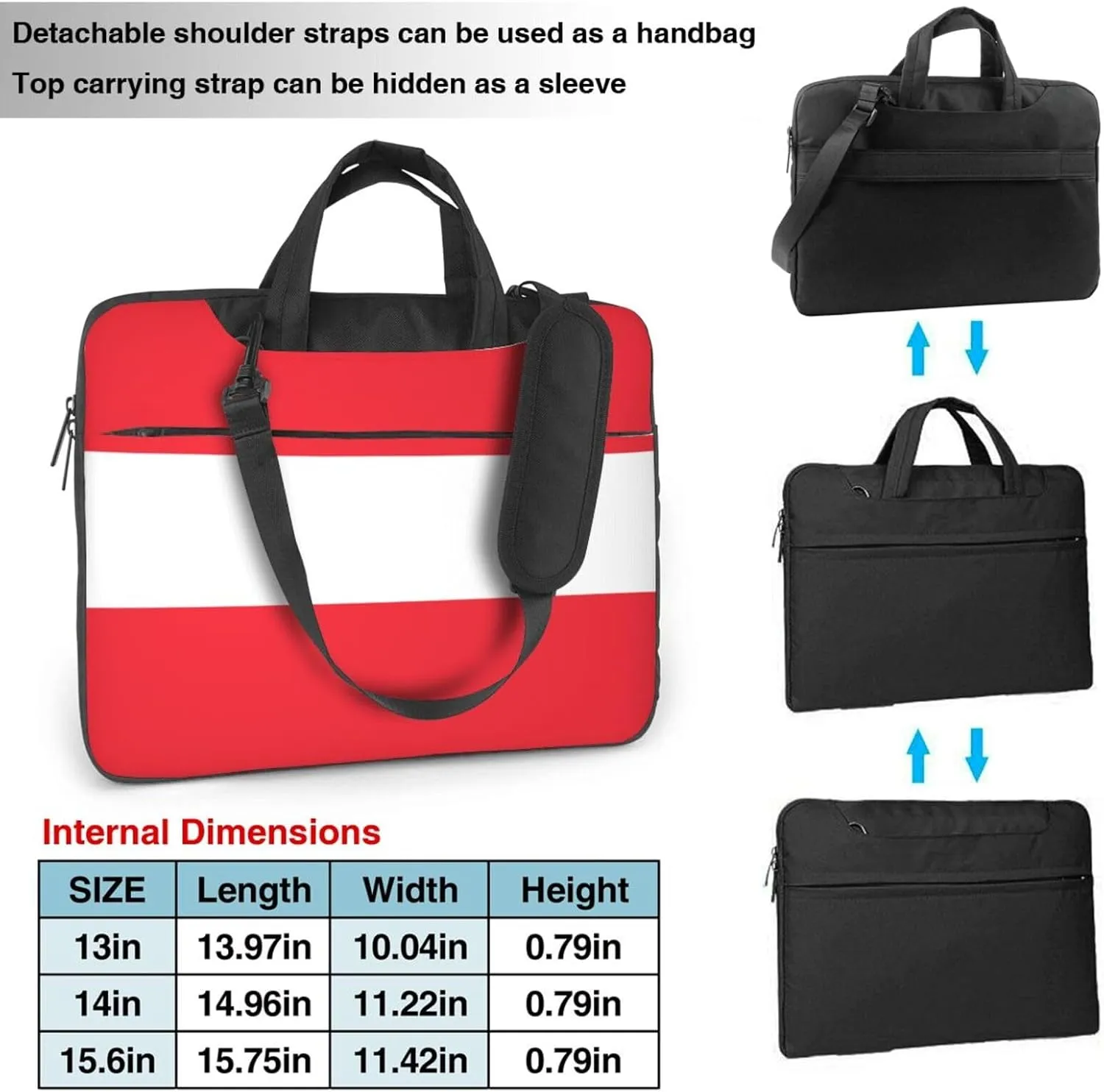 Austrian flag Print Practical Laptop Case Laptop Bag - Stylish Messenger Bag & Laptop Shoulder Bag